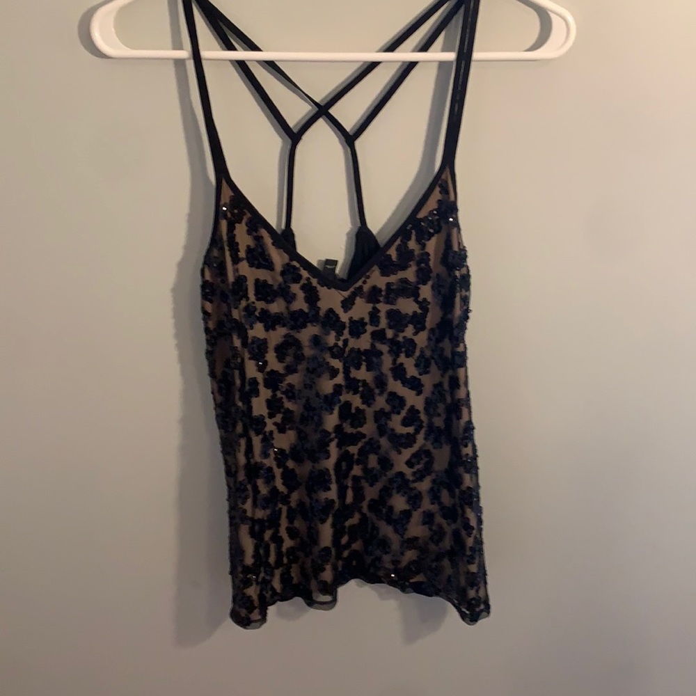 Sequin leopard tank brand new